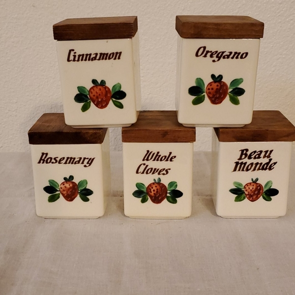 Antique canister spice set - Picture 2 of 8